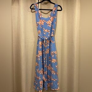 Talbots Floral Blue Sleeveless Dress